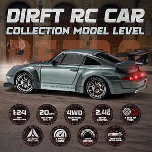 Coche de drift ecala 1:24. Facil de manejar. Mucha potencia.